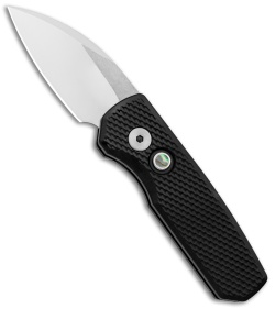 Pro-Tech Runt 5 Wharncliffe Automatic Textured Black Aluminum (1.9" Mirror)