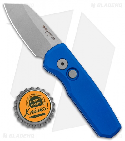 Pro-Tech Runt 5 Reverse Tanto Automatic Knife Blue (1.9" Stonewash)