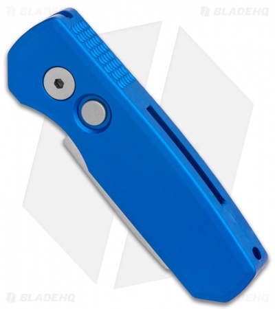 Pro-Tech Runt 5 Reverse Tanto Automatic Knife Blue (1.9" Stonewash)