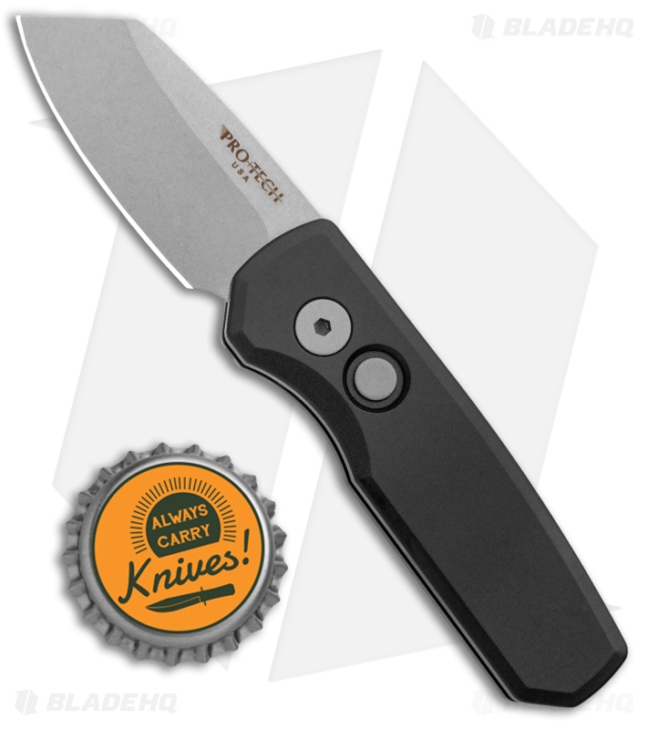 Pro-Tech Runt 5 Reverse Tanto Automatic Knife Black (1.9" Stonewash)