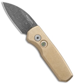 Pro-Tech Runt 5 Wharncliffe Knife Stonewashed Bronze (2.10" Damascus)