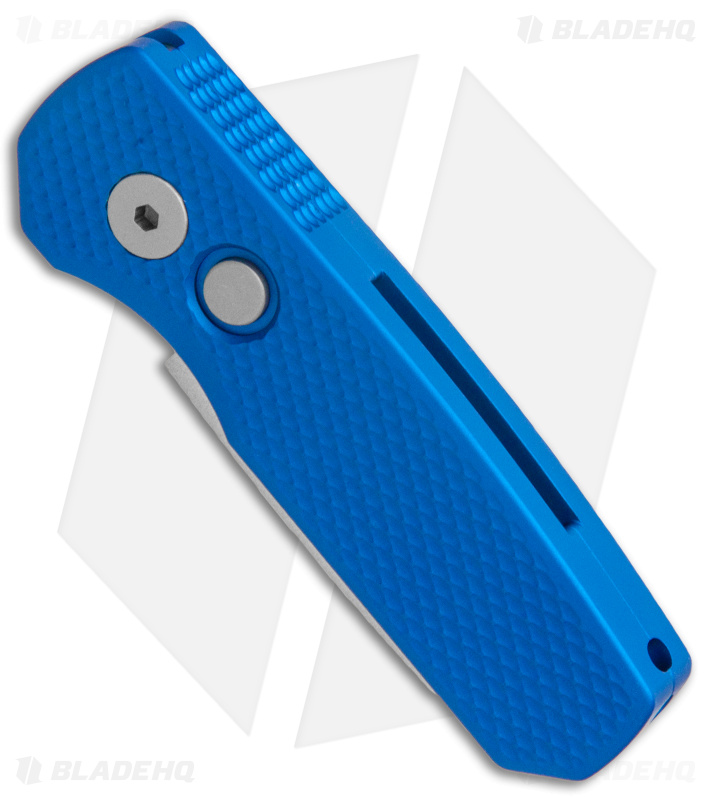 Pro-Tech Runt 5 Reverse Tanto Automatic Knife Textured Blue (1.9" Stonewash)