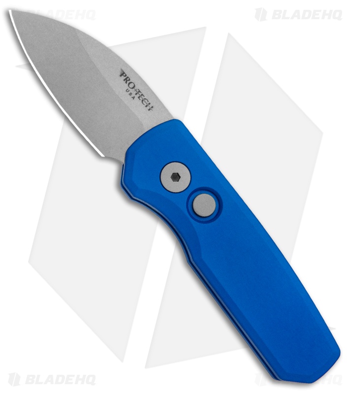 Pro-Tech Runt 5 Wharncliffe Automatic Knife Blue (1.9" Stonewash)