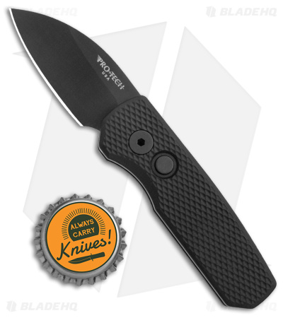 Pro-Tech Runt 5 Wharncliffe Automatic Knife Textured Black (1.9" DLC)
