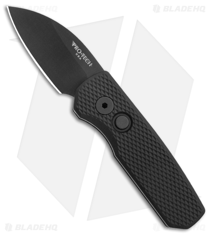 Pro-Tech Runt 5 Wharncliffe Automatic Knife Textured Black (1.9" DLC)