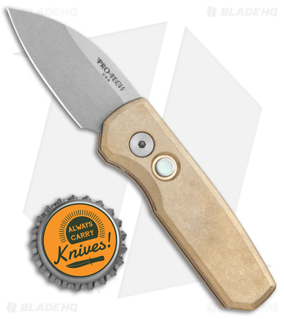 Pro-Tech Runt 5 Wharncliffe Automatic Knife Bronze Aluminum (2.10" SW)