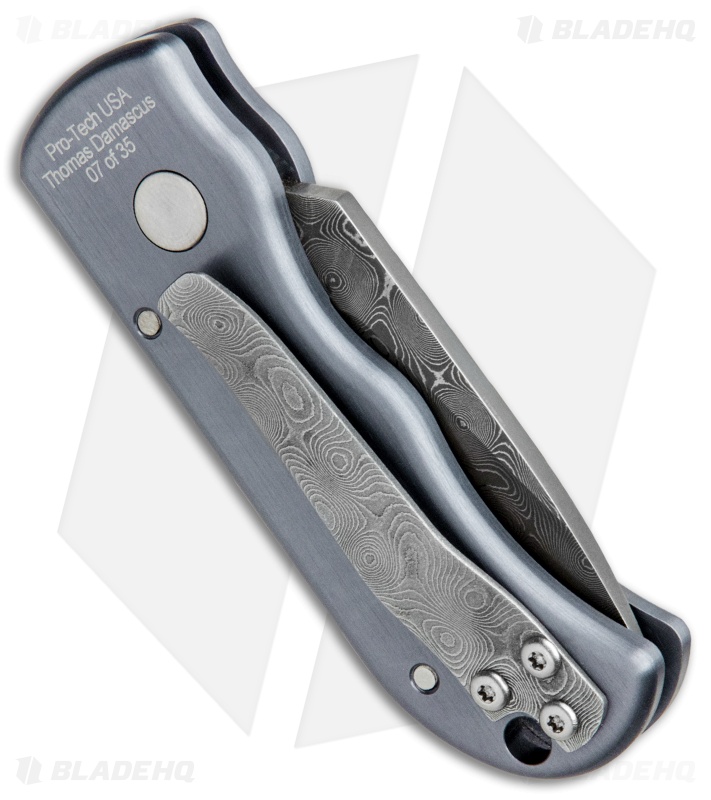 Pro-Tech Runt 105 Automatic Knife Blue (1.94" Damascus) *Collection*