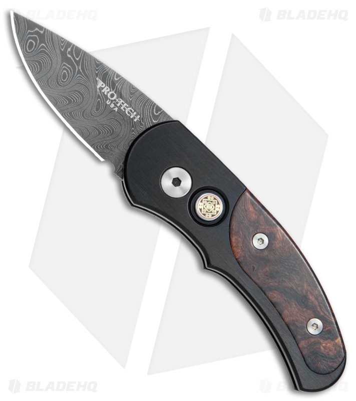 Pro-Tech Custom Runt J4 Automatic Desert Ironwood (1.94" Damascus) 4456-DIW