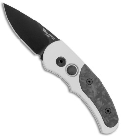 Pro-Tech Runt J4 Automatic Knife Silver/Marble Carbon Fiber (1.94" Black) 4400-M