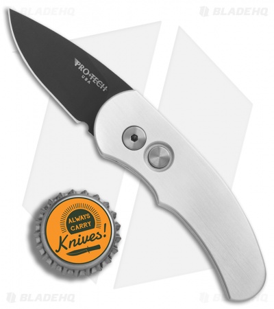 Pro-Tech Runt J4 Automatic Knife Silver Al (1.9" Black) 4417