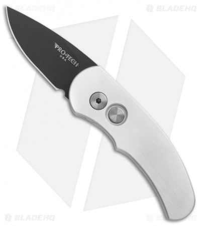 Pro-Tech Runt J4 Automatic Knife Silver Al (1.9" Black) 4417