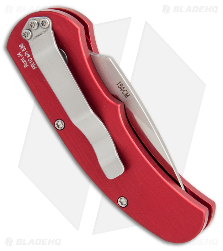 Pro-Tech Runt J4 Automatic Knife Red Handle (1.94" Satin) 4421
