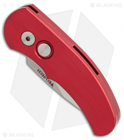 Pro-Tech Runt J4 Automatic Knife Red Handle (1.94" Satin) 4421