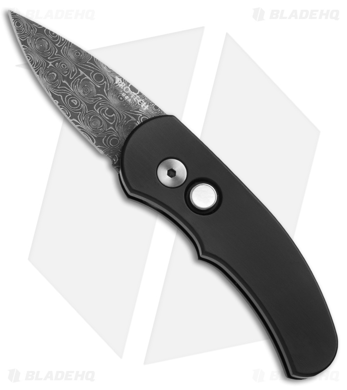 Pro-Tech Custom Runt J4 Automatic Knife Black (1.94" Damascus)