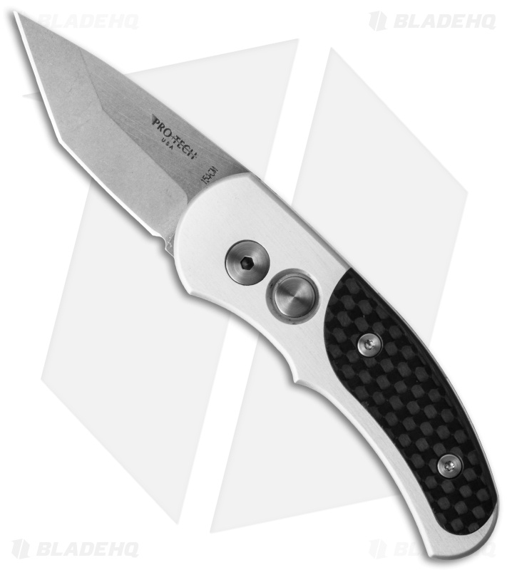 Pro-Tech Runt J4 Tanto Automatic Knife Carbon Fiber (1.94" Stonewash) 5400