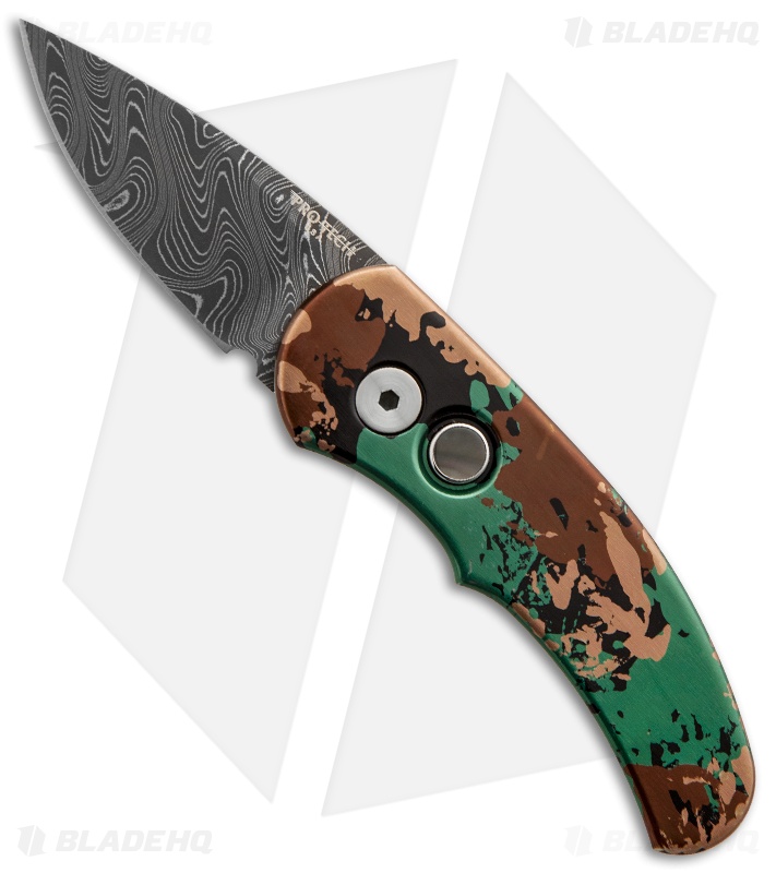 Pro-Tech Custom PK Splash Runt J4 Automatic Knife (1.94" Damascus)