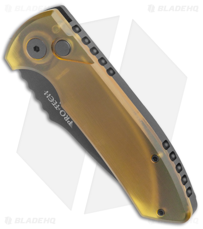Pro-Tech Les George SBR Automatic Knife Amber Ultem (2.6" Black)