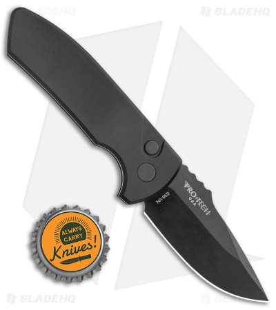 Pro-Tech Les George SBR Automatic Knife Black Aluminum Left-Handed (2.6" Black)