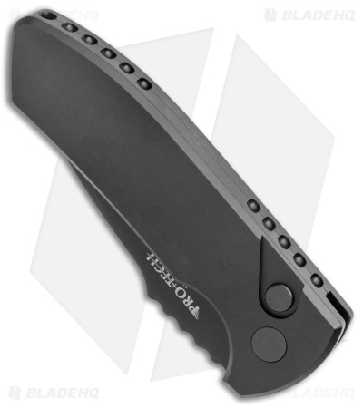 Pro-Tech Les George SBR Automatic Knife Black Aluminum Left-Handed (2.6" Black)