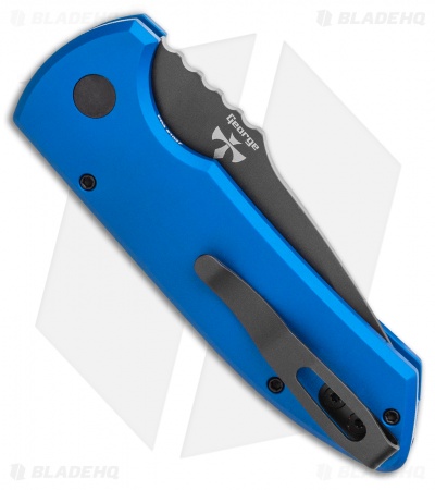 Pro-Tech Les George SBR Automatic Knife Blue Aluminum (2.6" Black)