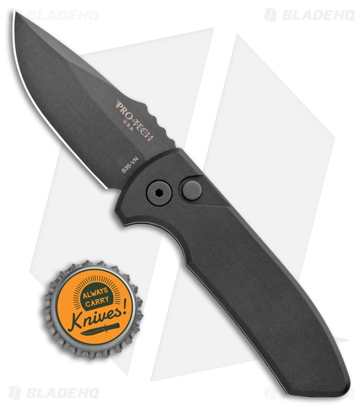 Pro-Tech Les George SBR Automatic Knife Black Aluminum (2.6" Black)