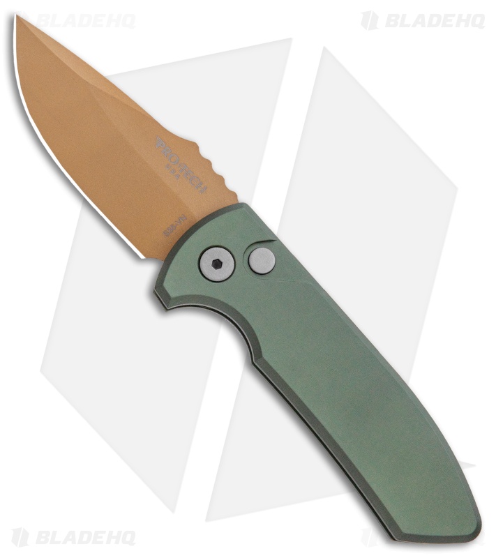 Pro-Tech Les George SBR Desert Warrior Automatic Knife Green (2.6" Copper)