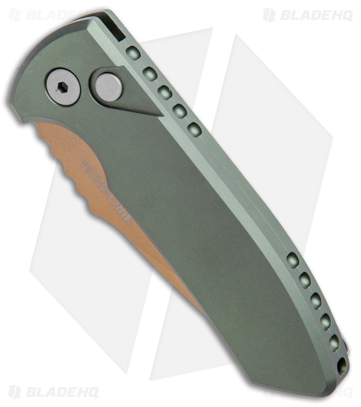 Pro-Tech Les George SBR Desert Warrior Automatic Knife Green (2.6" Copper)