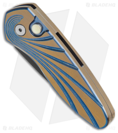Protech Sprint Custom Automatic Knife Sculpted Ano Titanium (2.1" Black DLC) 