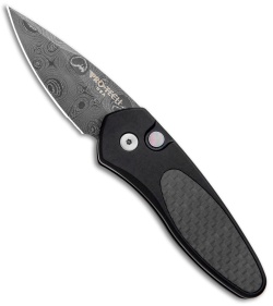 Pro-Tech Sprint Automatic Knife Black w/ Carbon Fiber (1.95" Damascus) 2915-DAM