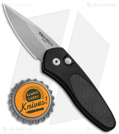 Protech Sprint Automatic Knife Black w/ Carbon Fiber (1.95" Stonewash) 2915
