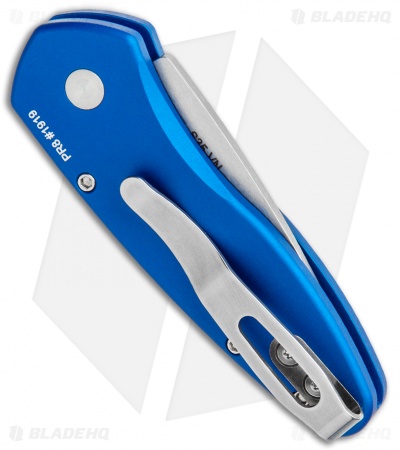 Pro-Tech Sprint Blue Automatic Knife 3D Wave (1.95" Stonewash) 2936-BLUE