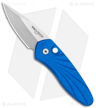 Pro-Tech Sprint Blue Automatic Knife 3D Wave (1.95" Stonewash) 2936-BLUE