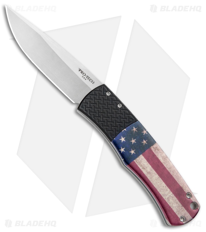 ProTech Magic "Whiskers" Automatic Knife Vintage USA Flag Blade HQ