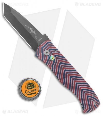 Pro-Tech Custom CQC7 Automatic Unique Micarta Patriot (3.5" Black)
