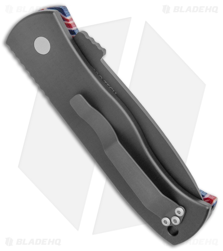 Pro-Tech Custom CQC7 Automatic Unique Micarta Patriot (3.5" Black)