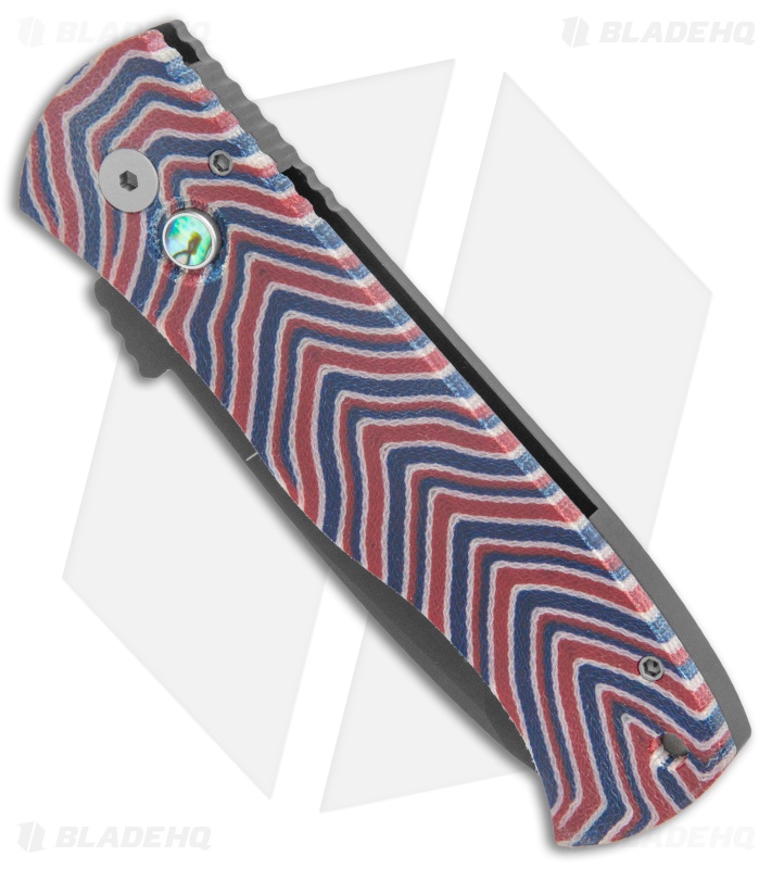 Pro-Tech Custom CQC7 Automatic Unique Micarta Patriot (3.5" Black)