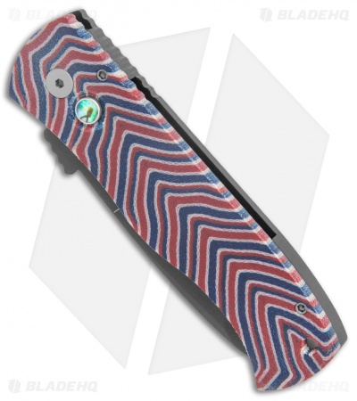Pro-Tech Custom CQC7 Automatic Unique Micarta Patriot (3.5" Black)