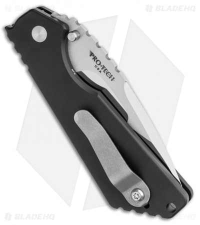 Strider + Pro-Tech SnG Automatic Knife Black 7075 Aluminum  (3.5" Mirror)