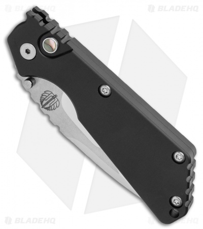 Strider + Pro-Tech SnG Automatic Knife Black 7075 Aluminum  (3.5" Mirror)