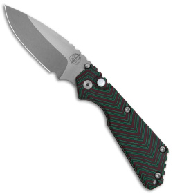 Strider + Pro-Tech Custom SnG Automatic Knife Red/Green Micarta (3.5 Stonewash)