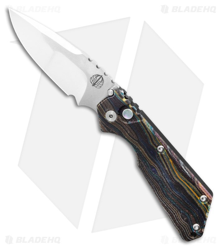 Strider + Pro-Tech Custom SnG Automatic Unique Micarta lithosphere (3.5" Mirror)