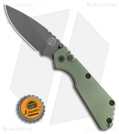 Strider + Pro-Tech SnG Automatic Knife Solid Green Aluminum (3.5" Black)