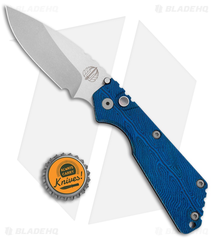 Strider + Pro-Tech Custom SnG Automatic Unique Micarta Blue Vein