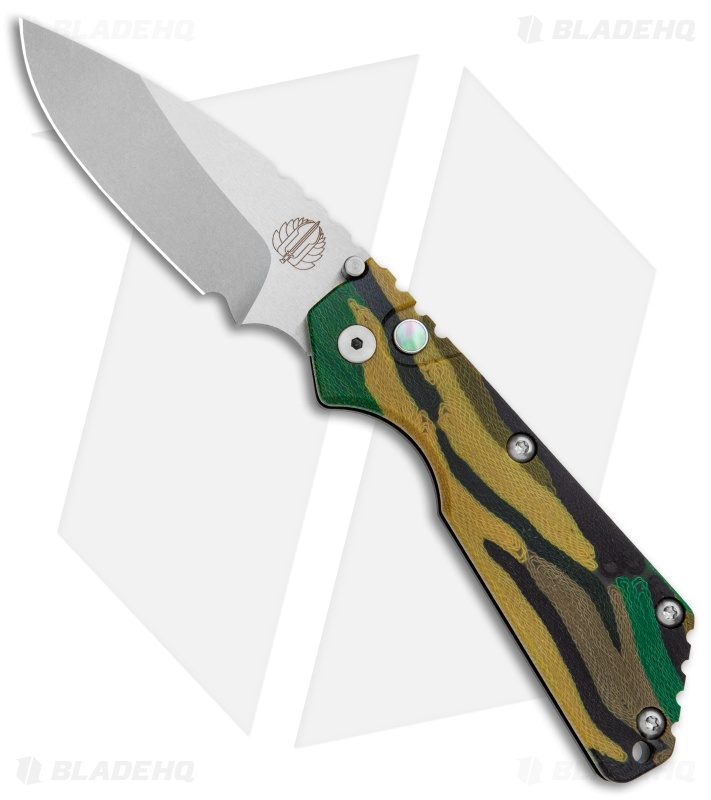 Strider + Pro-Tech Custom SnG Automatic Unique Micarta Camo (3.5" Stonewash)