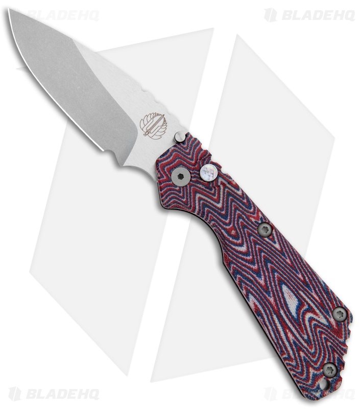 Strider + Pro-Tech Custom SnG Automatic Unique Micarta Red Zag (3.5 Stonewash)