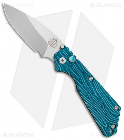 Strider + Pro-Tech Custom SnG Automatic Unique Micarta Turquoise (3.5 Stonewash)