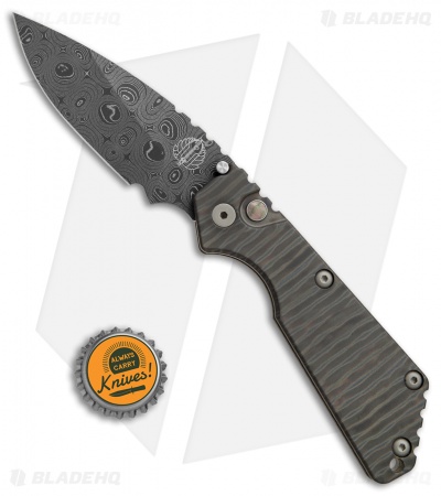 Strider + Pro-Tech Custom SnG Automatic Knife Tiger Stripe Ti (3.5" Damascus)