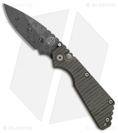 Strider + Pro-Tech Custom SnG Automatic Knife Tiger Stripe Ti (3.5" Damascus)