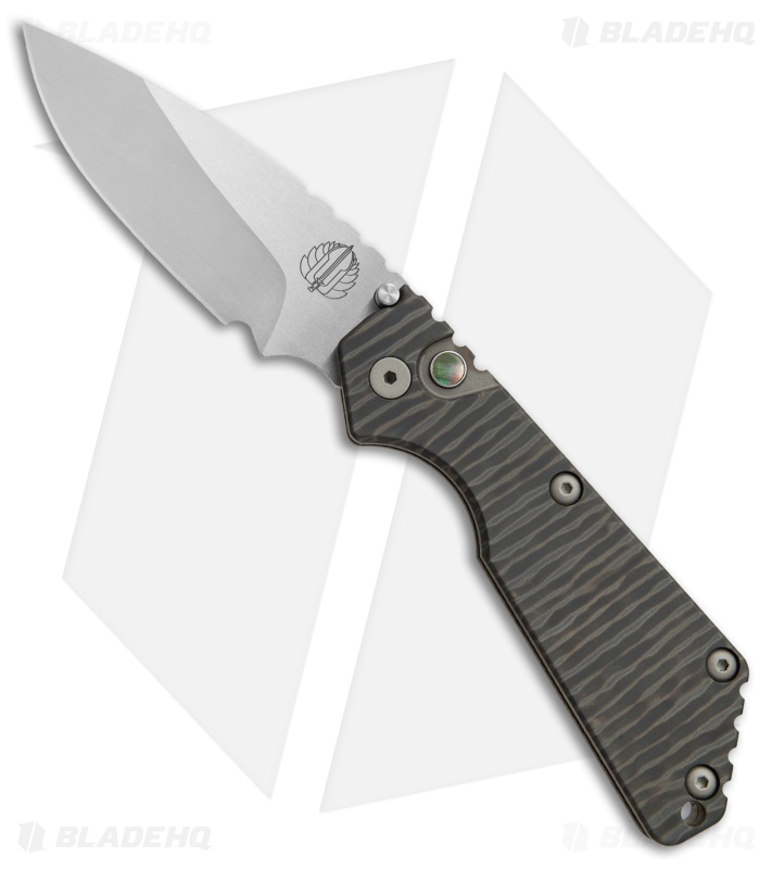 Strider + Pro-Tech Custom SnG Automatic Knife Tiger Stripe Ti (3.5" Satin/SW)