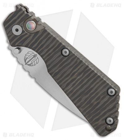 Strider + Pro-Tech Custom SnG Automatic Knife Tiger Stripe Ti (3.5" Satin/SW)